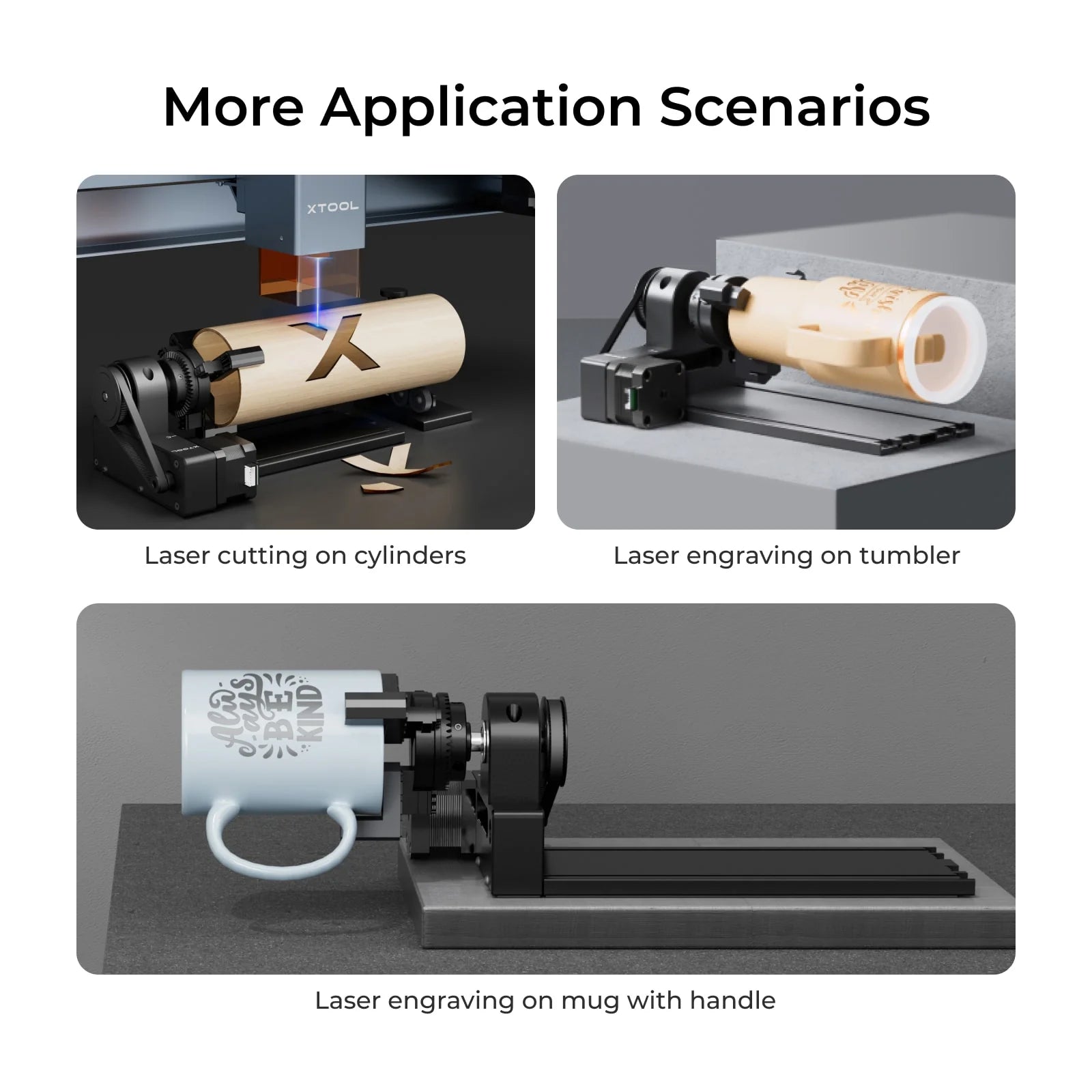 xTool RA2 Pro – 4-in-1 Rotary Attachment for Laser Engraver