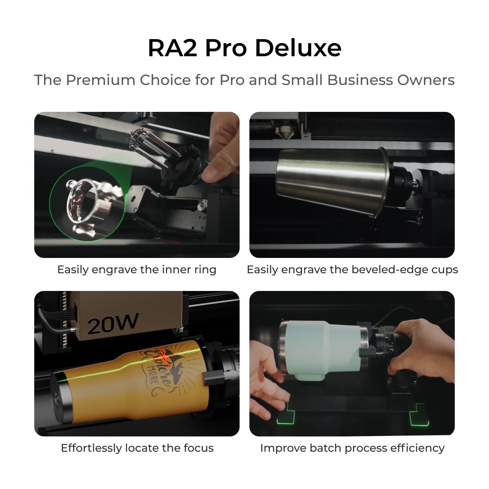 xTool RA2 Pro – 4-in-1 Rotary Attachment for Laser Engraver