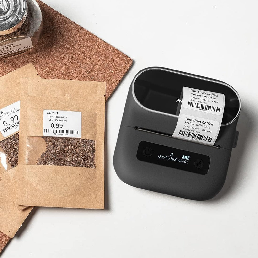 Phomemo M220 Label Maker, Bluetooth Thermal Label Printer with 1 Roll 40 x 30mm