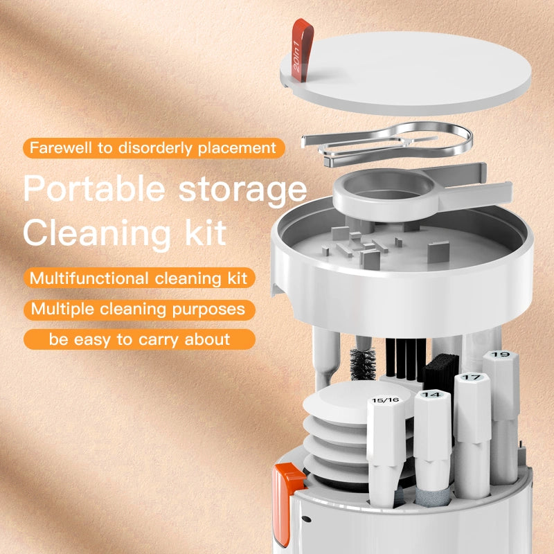 20in1 Multi-Purpose Cleaning Kit – Earbuds / Keyboard / Screen / White – Q20