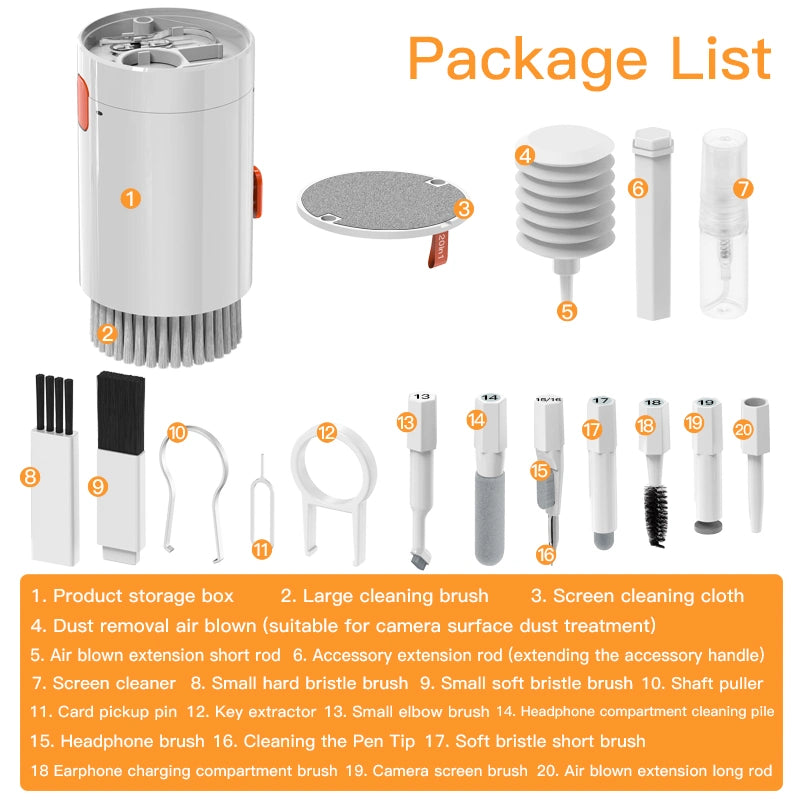 20in1 Multi-Purpose Cleaning Kit – Earbuds / Keyboard / Screen / White – Q20