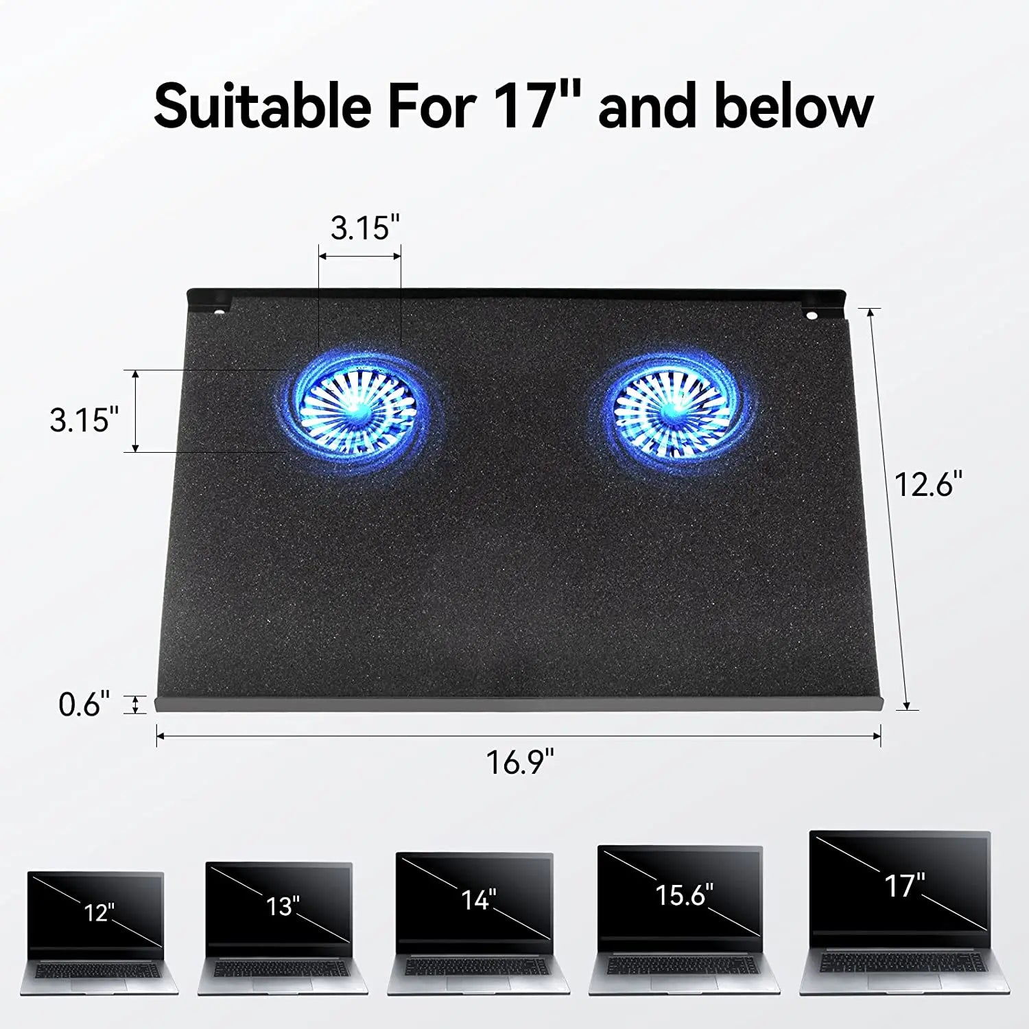 Projector Stand Tripod with Laptop Cooling Pad with 2 Fans, Portable Laptop Stand Adjustable Height 25-52inch, Outdoor Projector Tripod Stand with Large Tray