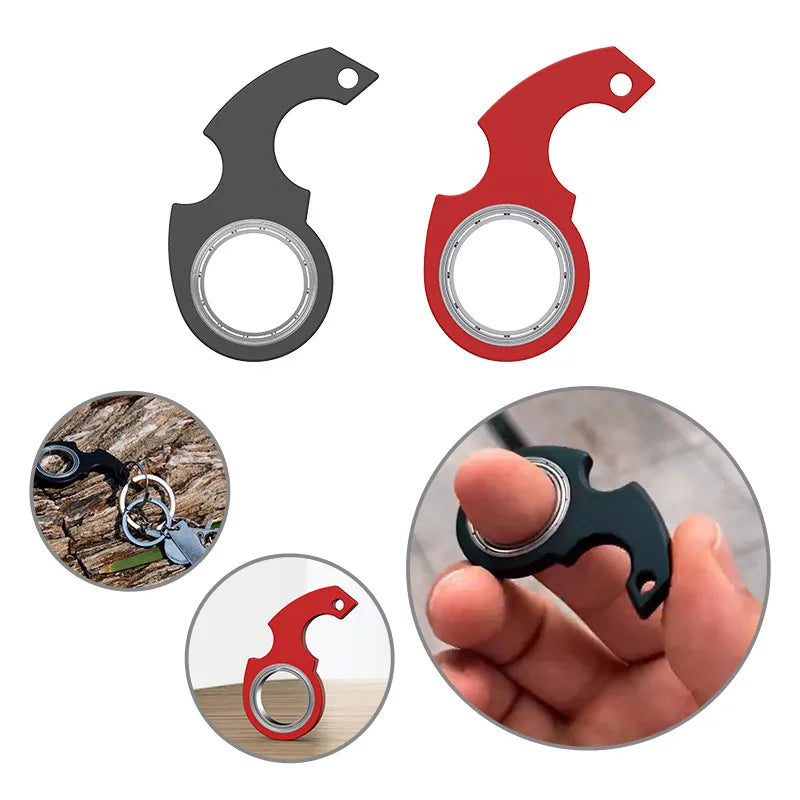 Stress Relief Spinner Ring Keychain – Boredom and Anxiety Relief, Spinning Toy – Black