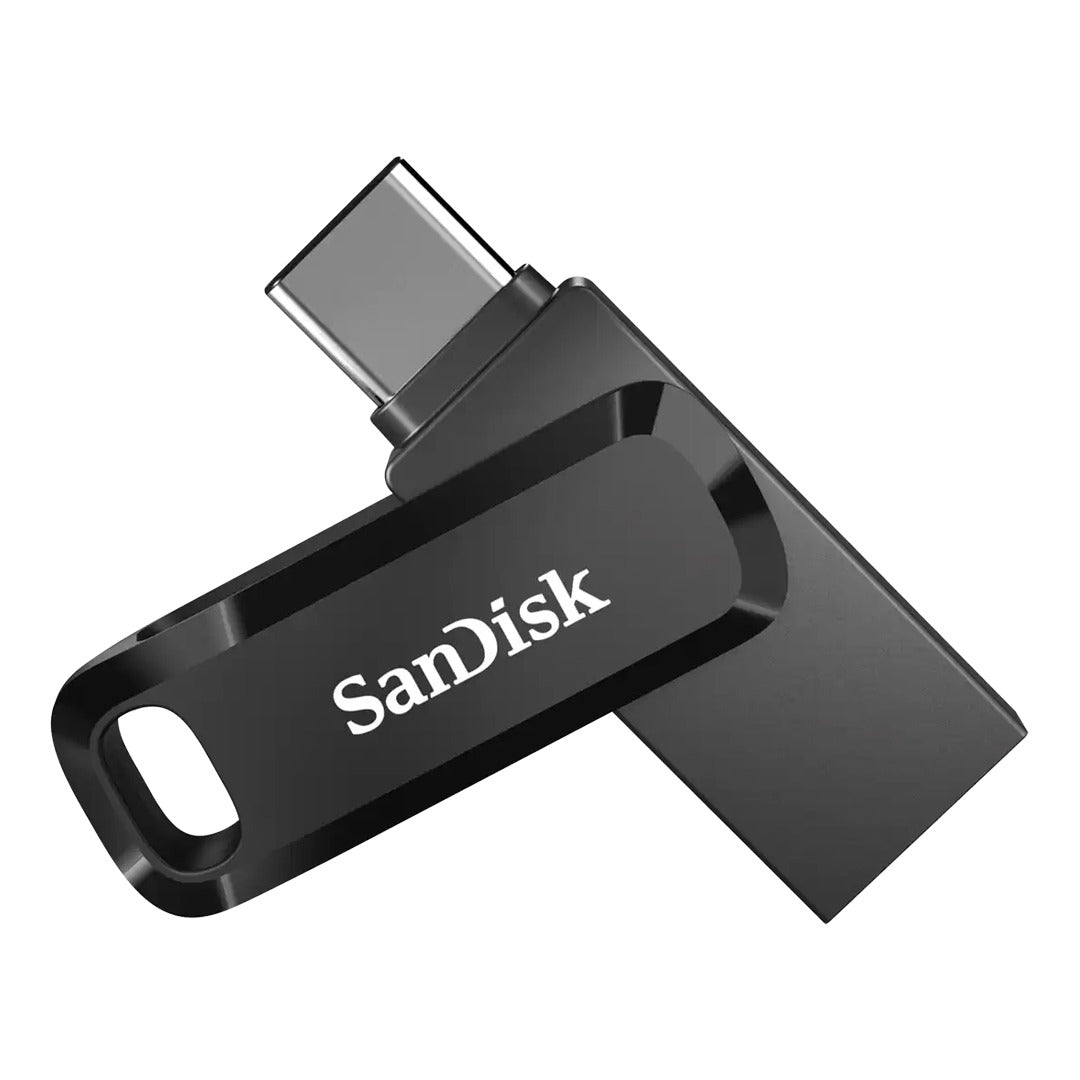 محرك أقراص فلاش SanDisk Ultra Dual Drive Go Drive - 128 جيجابايت/ 150 ميجابايت/ USB 3.1 Gen 1/ USB-C/ أسود