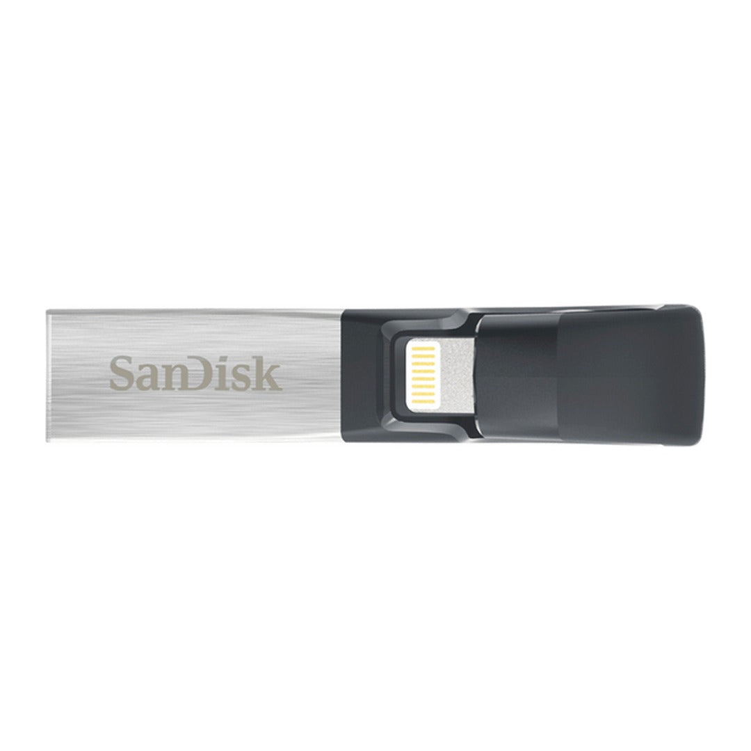 SanDisk iXpand Flash Drive – 16GB/ 70MB/s/ Lightning/ USB 3.0/ Silver & Black