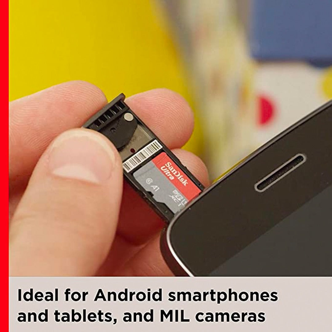بطاقة الذاكرة SanDisk Ultra UHS MicroSD - 128 جيجابايت/ 140 ميجابايت/ بطاقة ذاكرة - SDSQUAB-128G-GN6MN