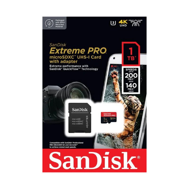 SanDisk Extreme PRO microSDXC UHS-I CARD with Adapter - 1TB / Up to 200 MB/s