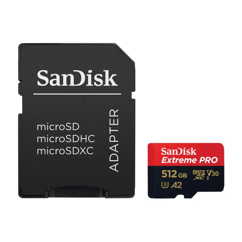 بطاقة سانديسك Extreme PRO microSDXC microSDXC UHS-I مع محول - 512 جيجابايت / حتى 200 ميجابايت/ثانية