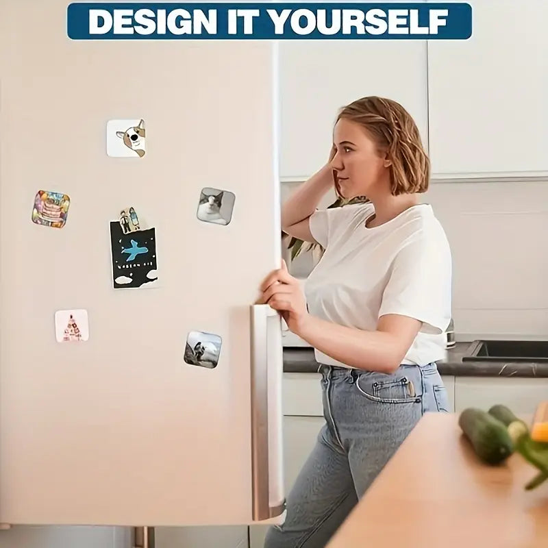 Badge Making Machine Kit - Square/ 50mm/ Fridge Magnet Press with 100-Piece Supplies