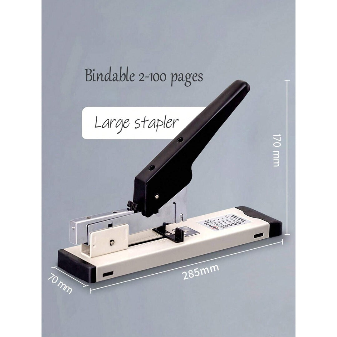 Large Size Heavy Duty Stapler – Long Arm, Effortless, Thickened Bookbinding Machine, Binds 100-120 Pages / 13mm Staples Pin 23/13