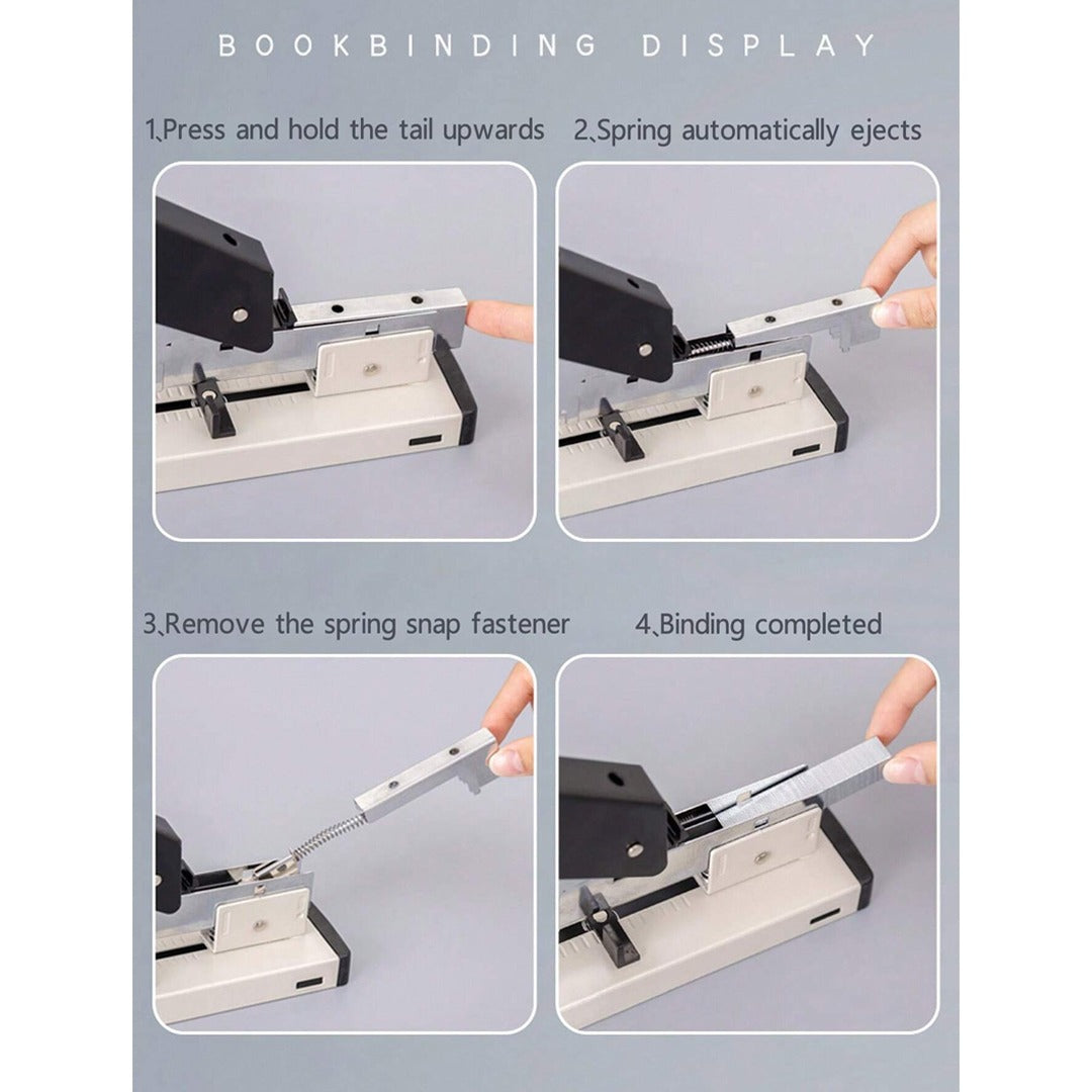 Large Size Heavy Duty Stapler – Long Arm, Effortless, Thickened Bookbinding Machine, Binds 100-120 Pages / 13mm Staples Pin 23/13