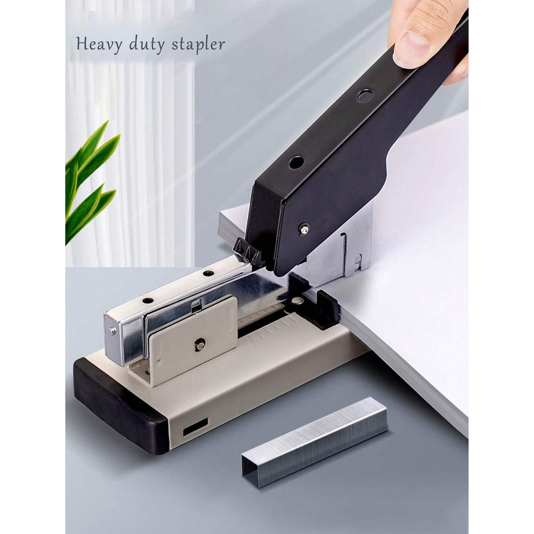 Large Size Heavy Duty Stapler – Long Arm, Effortless, Thickened Bookbinding Machine, Binds 100-120 Pages / 13mm Staples Pin 23/13
