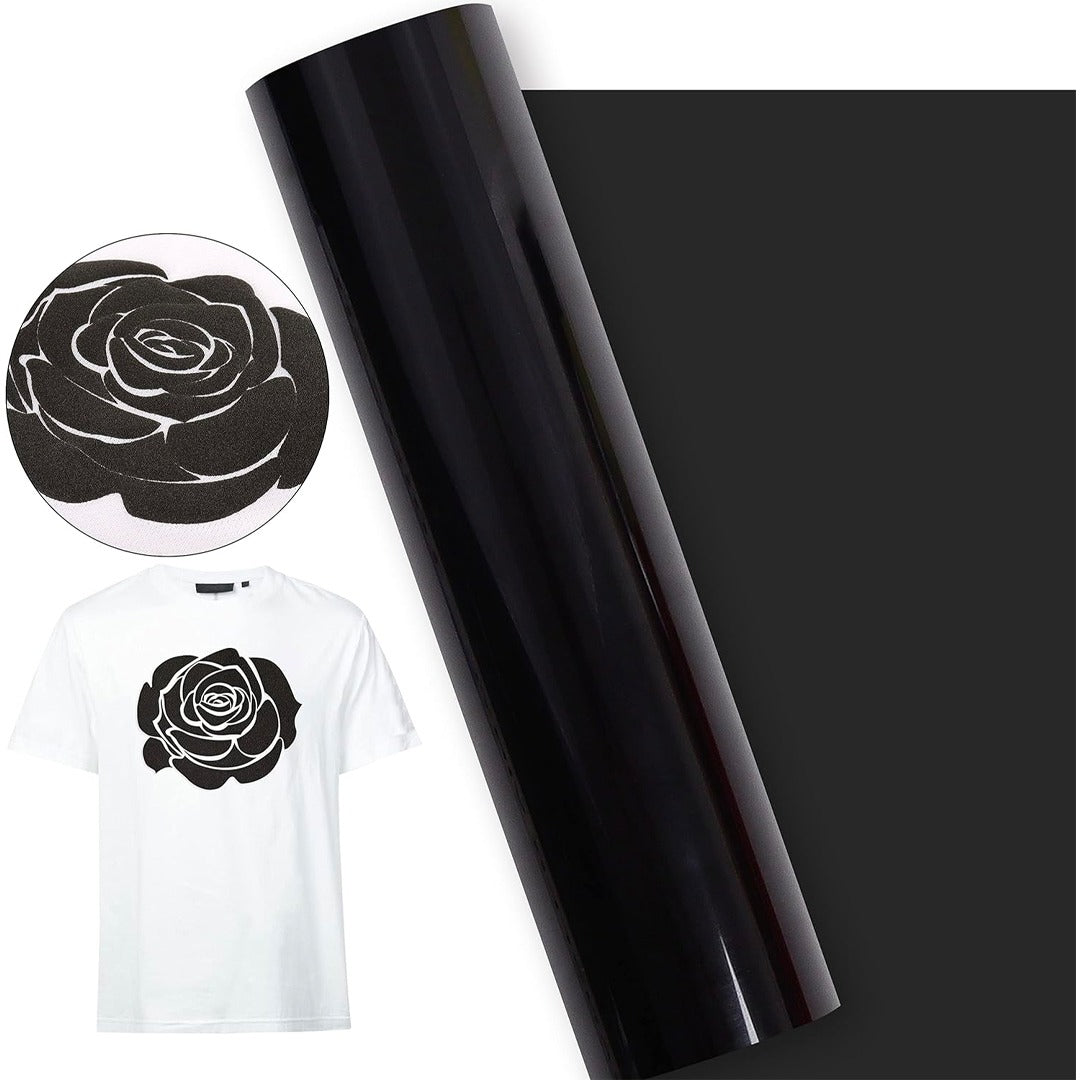 لفة ملصقات فينيل سوداء ثلاثية الأبعاد - 51 سم × 1 متر