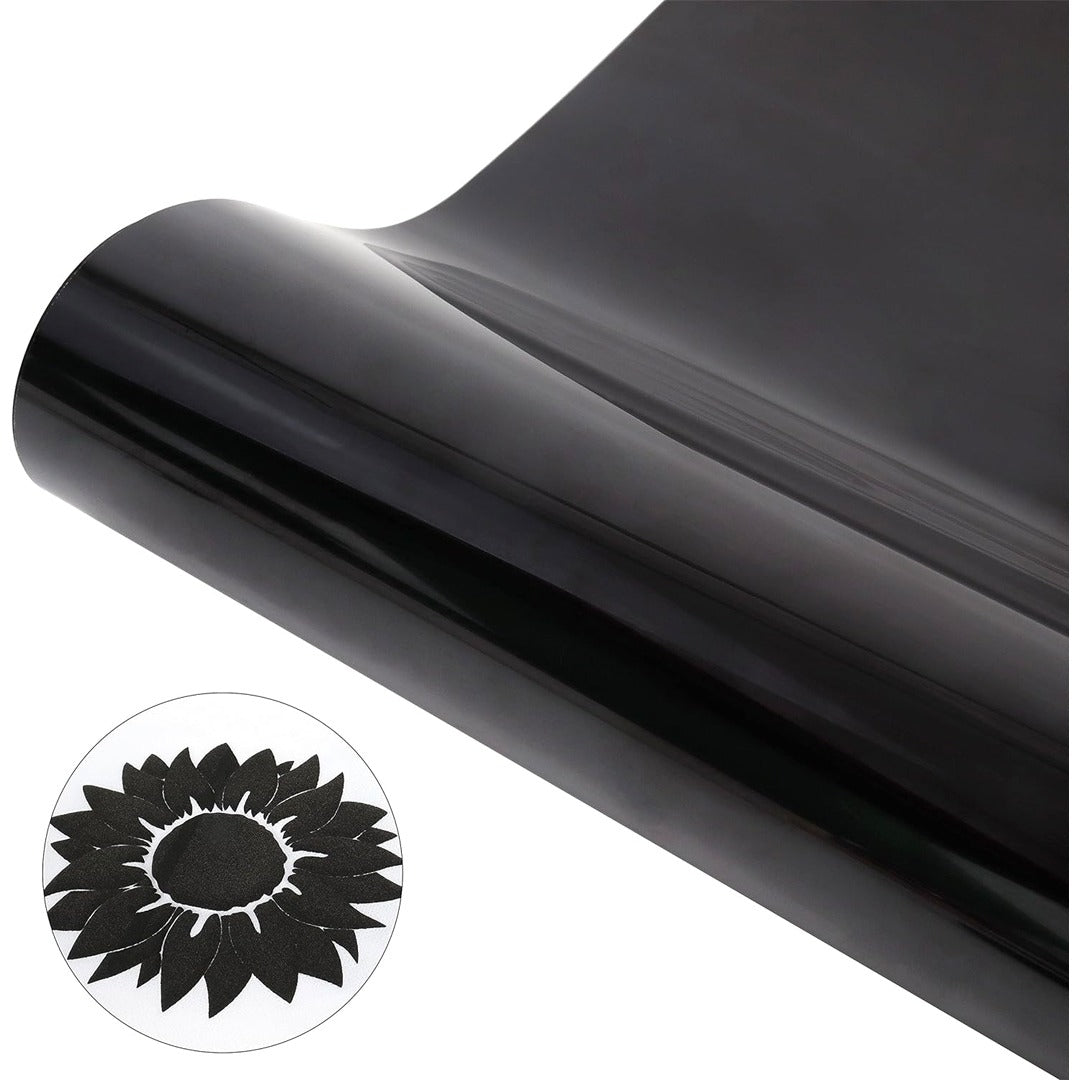 لفة ملصقات فينيل سوداء ثلاثية الأبعاد - 51 سم × 1 متر