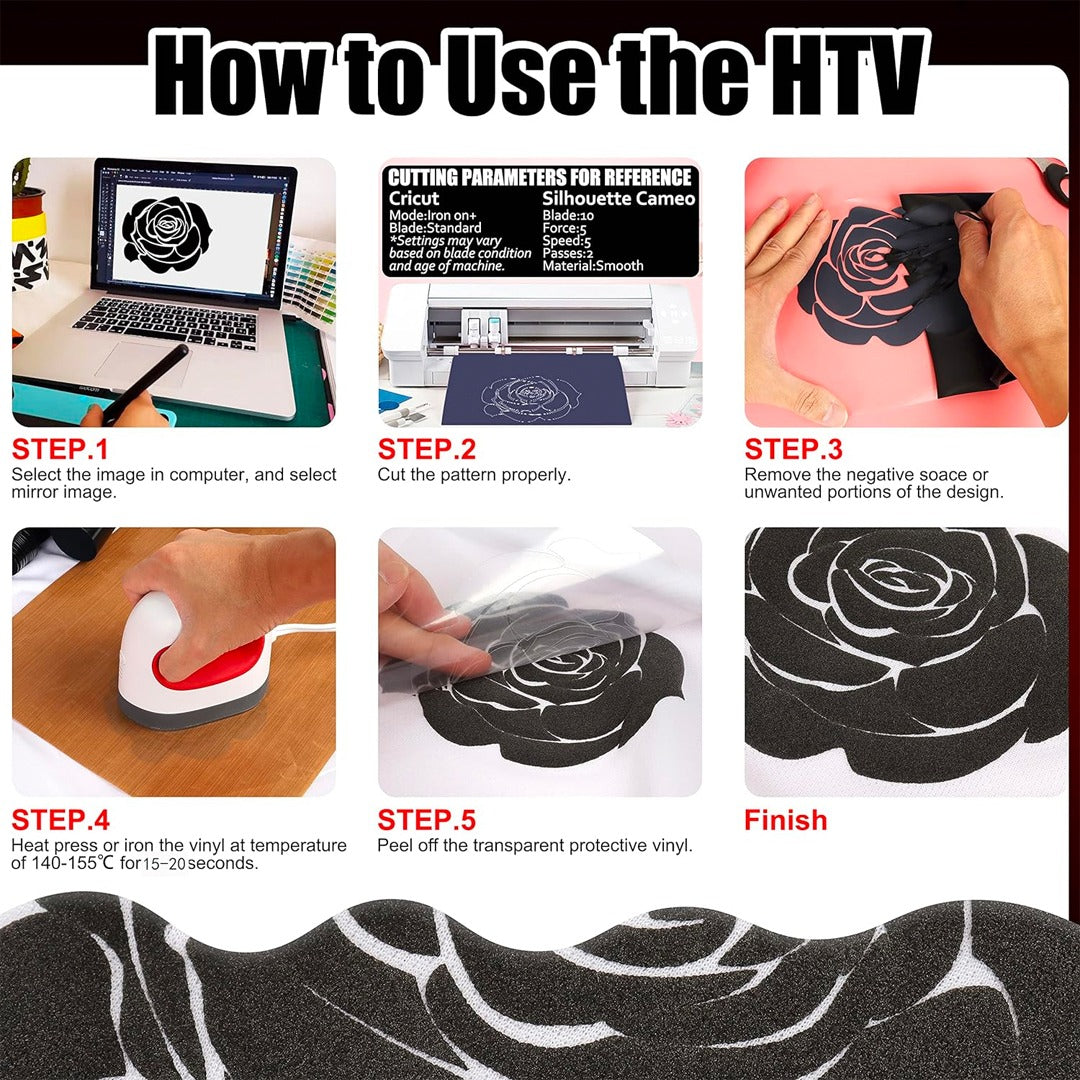 لفة ملصقات فينيل سوداء ثلاثية الأبعاد - 51 سم × 1 متر