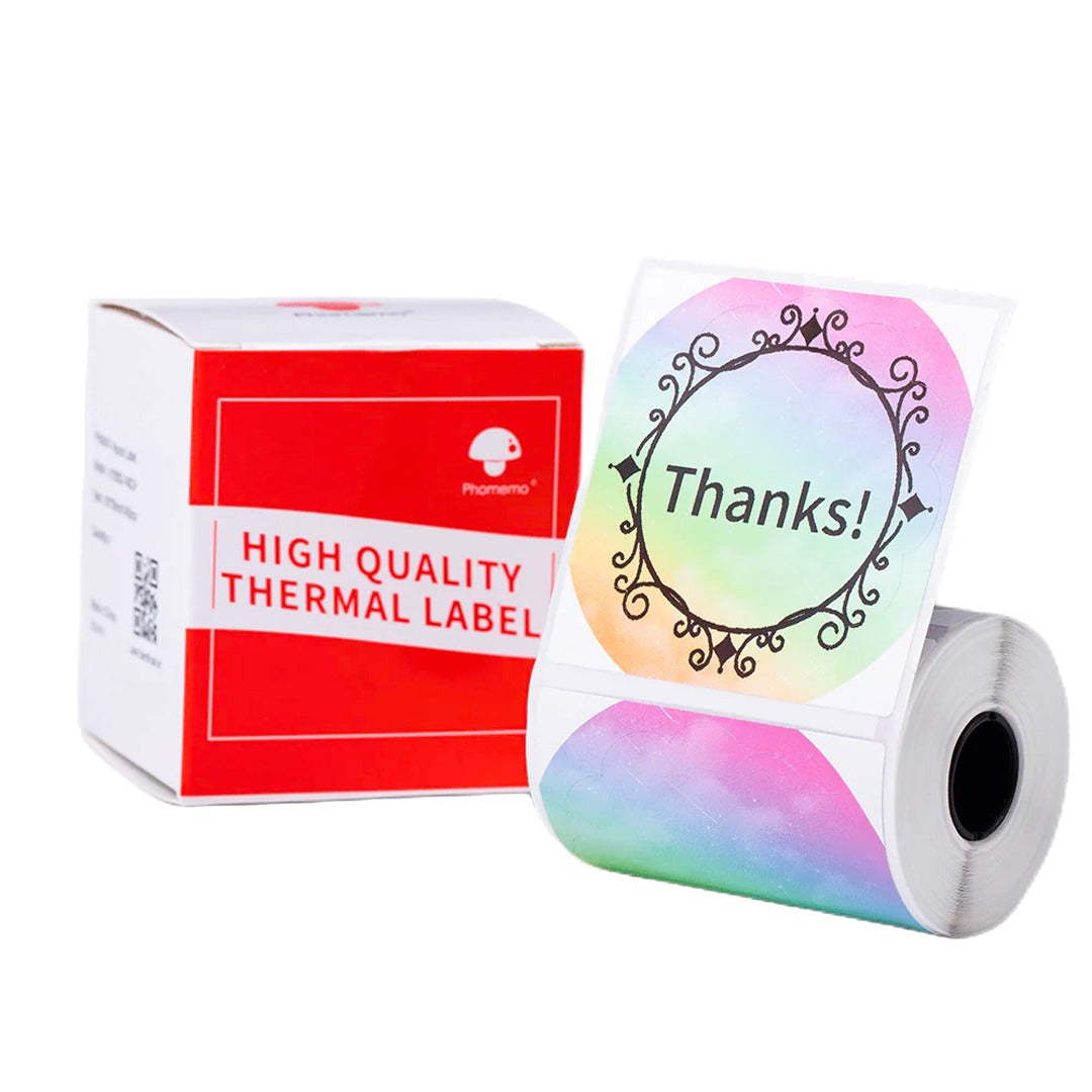 Phomemo Printer Labels Round Colorful 50 x 50mm Sticker Label – 1 Roll (140 Labels/Roll) - XY5050-TD