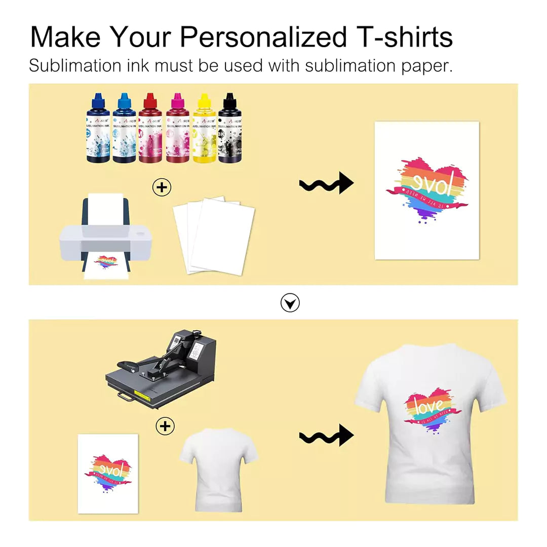 A-SUB 600ML Sublimation Ink - 6 Color Set/ 100ml Each