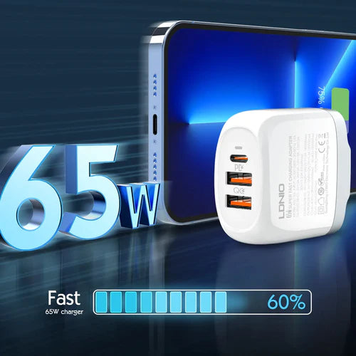 LDNIO A3511Q 65W GaN Super Fast Charger with USB-C Cable