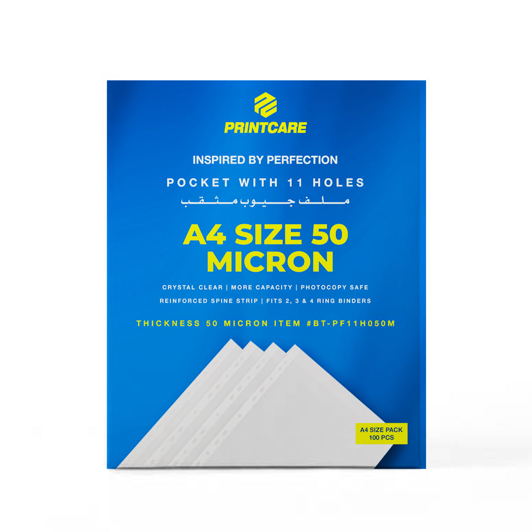 Print Care Sheet Protector – A4/ 100 PCS/ 50 Micron Thickness