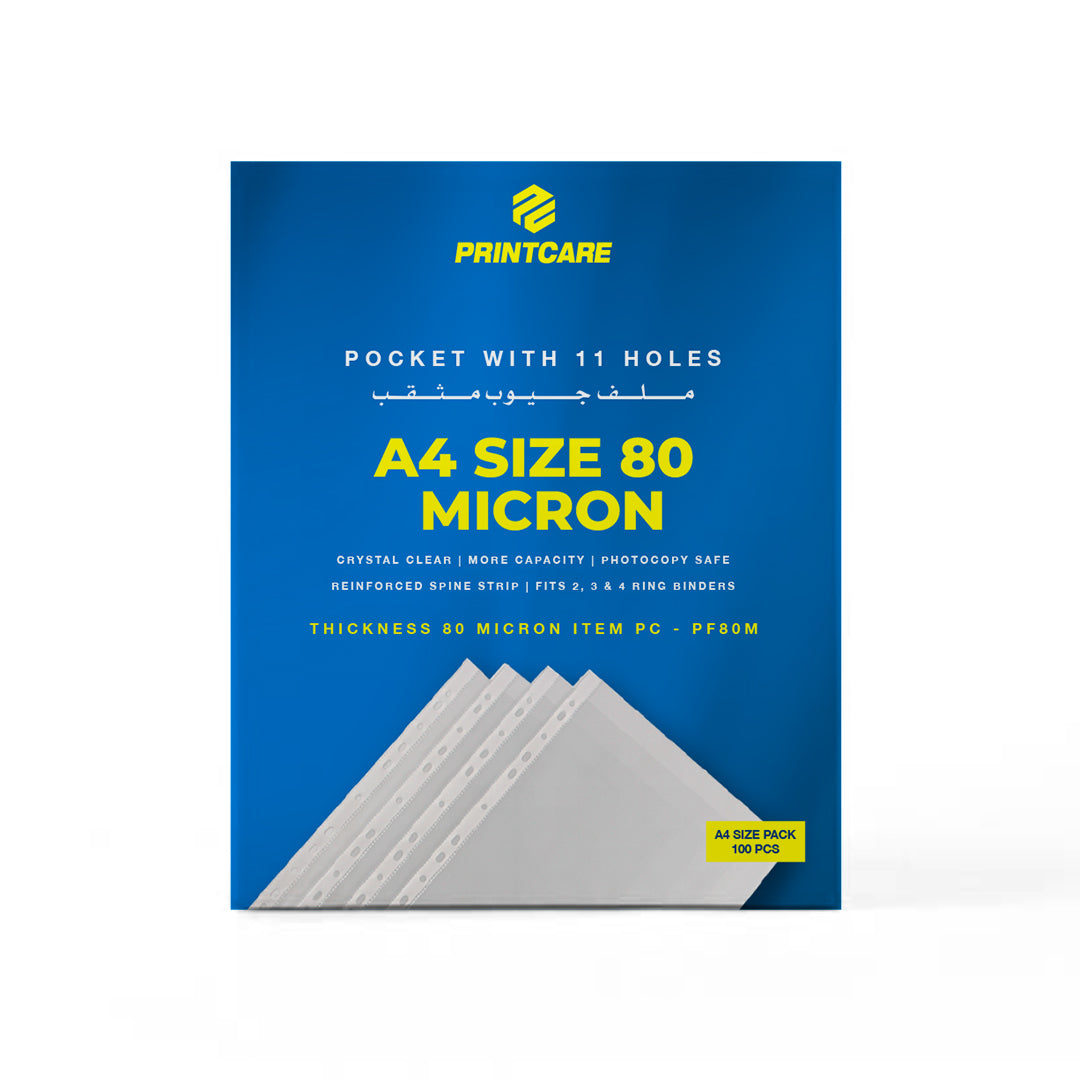 Print Care Sheet Protector – A4/ 100 PCS/ 80 Micron Thickness