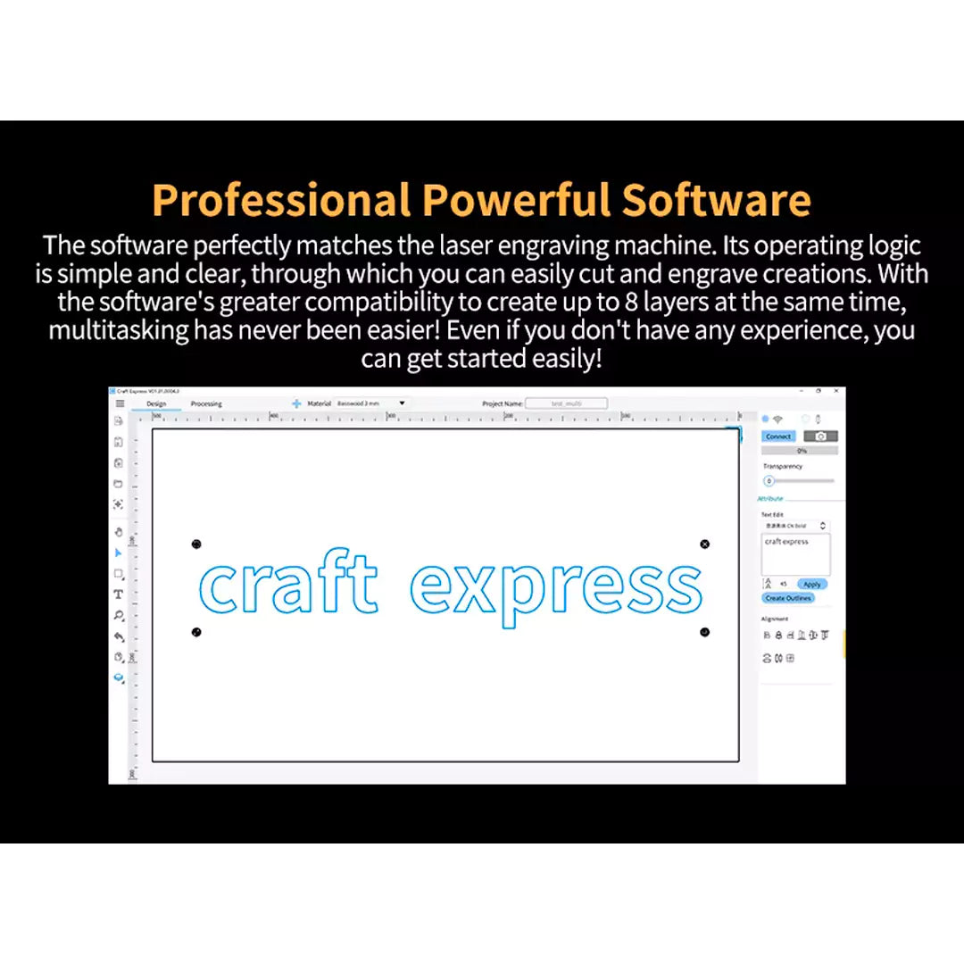 Craft Express ARC C1 50W CO2 Laser Engraving & Cutting Machine