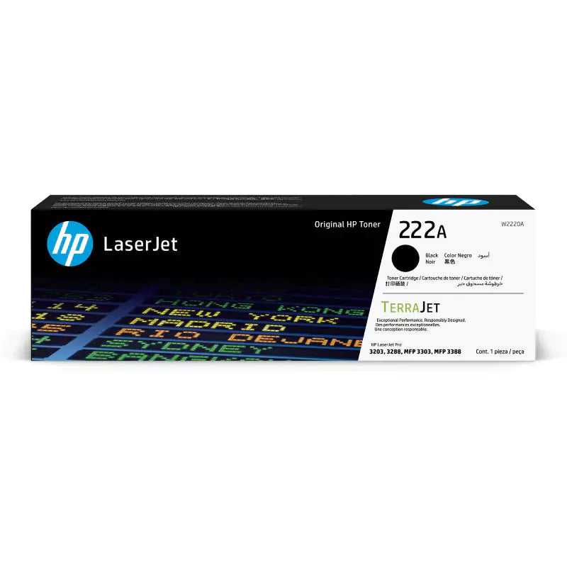 خرطوشة حبر HP 222A Black LaserJet الأصلية من HP 222A - 1300 صفحة / خرطوشة حبر أسود / لون أسود