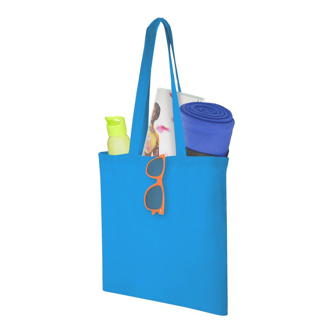 Plain Cotton Horizontal Tote Bag – 42 cm x 37cm/ Light Blue/ Printing not Included