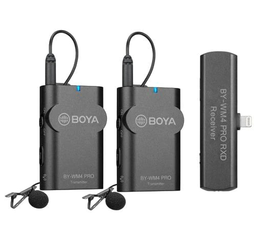 BOYA 2.4 GHz Wireless Microphone System for Audio Recording – Black
