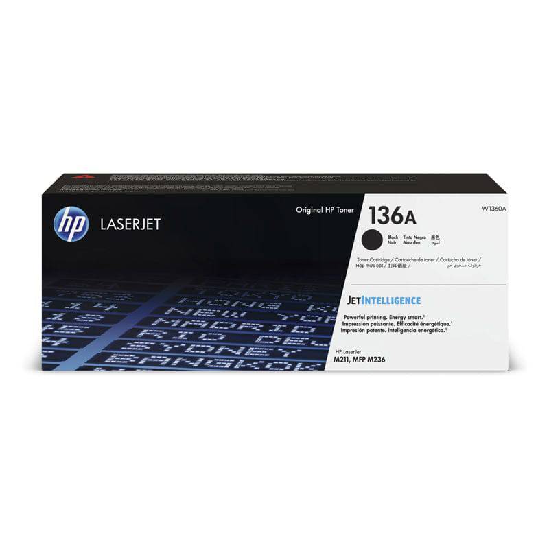 خرطوشة حبر HP 136A أسود ملون - 1150 صفحة / لون أسود / خرطوشة حبر أسود - (W1360A)