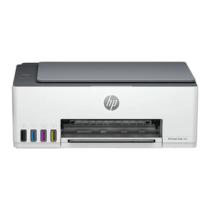 طابعة HP Smart Tank 580 AIO - 12 صفحة في الدقيقة / 4800 نقطة في البوصة / A4 / USB / Wi-Fi / طابعة نافثة للحبر بالألوان - طابعة