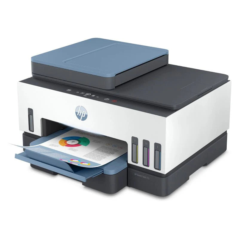 طابعة HP Smart Tank 795 AIO - 15 صفحة في الدقيقة / 4800 نقطة في البوصة / A4 / USB / LAN / WAN / Wi-Fi / FAX / Bluetooth / طابعة نافثة للحبر بالألوان - طابعة