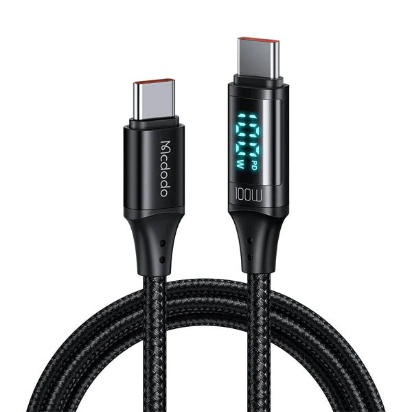 Mcdodo CA-110 Digital HD Fast Charge Data Cable – Type-C / 100W / 1.2 Meter / Black