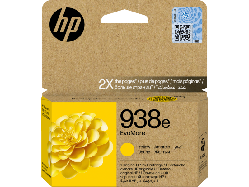 HP 938e XL EvoMore Yellow Original Ink Cartridge (4S6Y1PE)