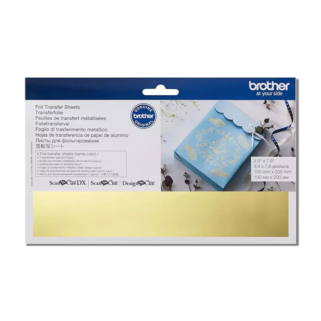 Brother CAFTSGLD1 Gold Foil Transfer Sheets – 10cm × 20cm