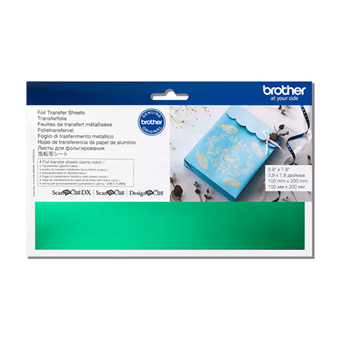 Brother CAFTSGRN1 Green Foil Transfer Sheets – 10cm × 20cm