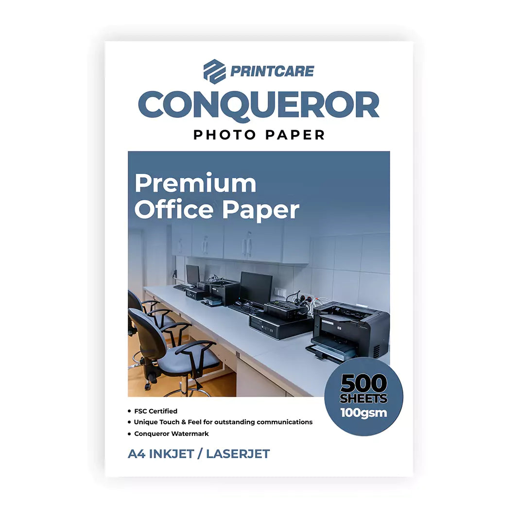 Print Care Premium Conqueror Paper – A4/ 500 Sheets/ 100GSM