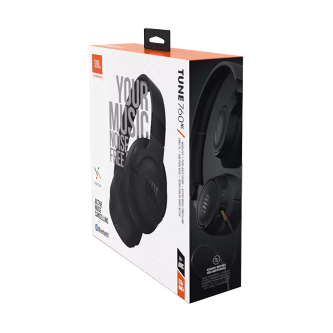 سماعات JBL Tune 760NC اللاسلكية المانعة للضوضاء فوق الأذن - أسود
