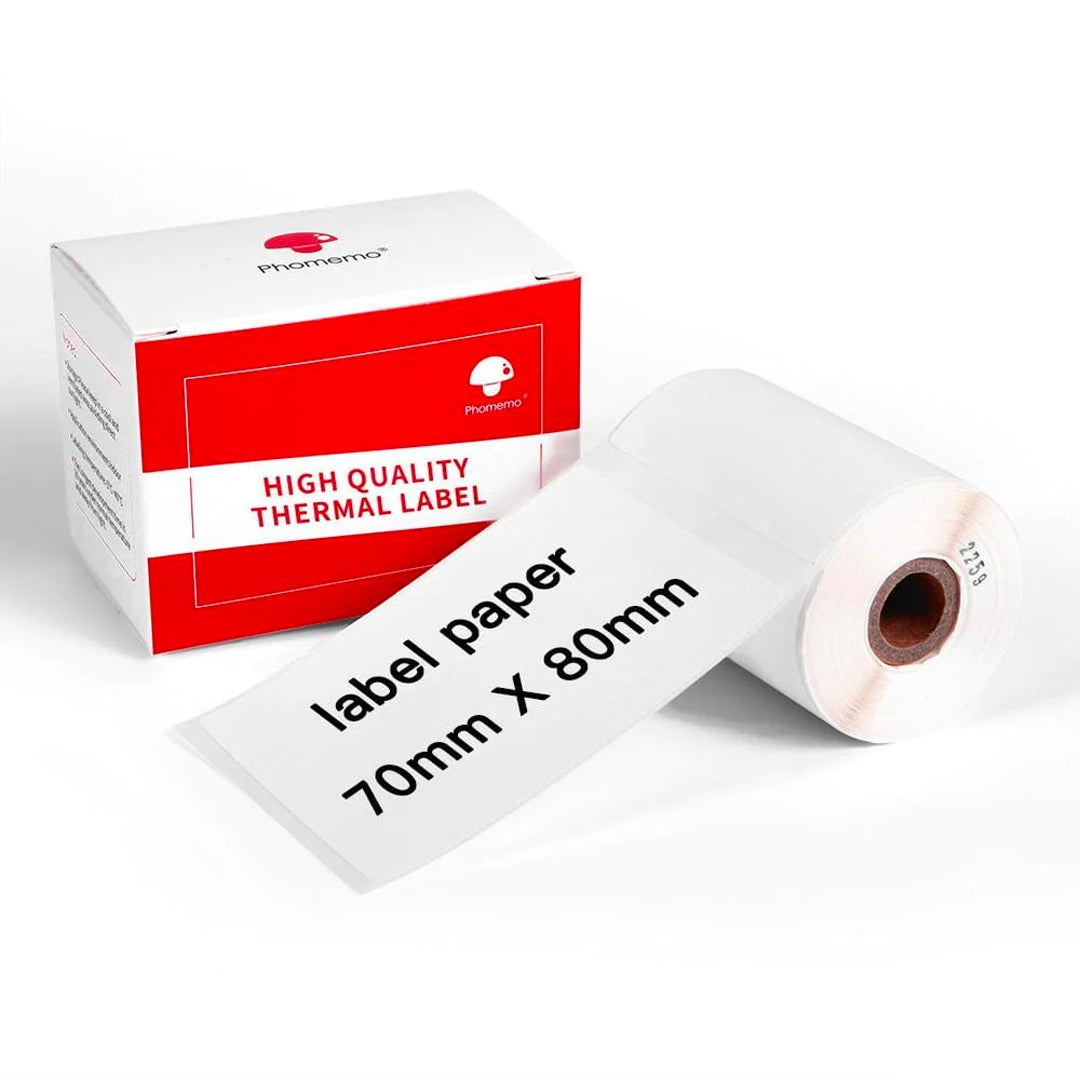 Phomemo Printer Labels 70 X 80mm Square White – 1 Roll (100 labels/per roll) - XP7080