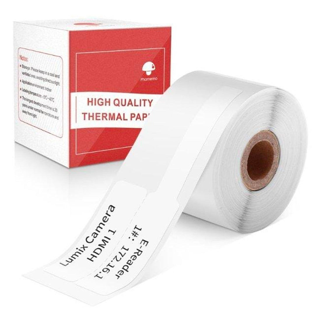 Phomemo Printer Labels 25 X 38mm Cable White Label – 1 Roll (100 labels/per roll) - XF2538-40