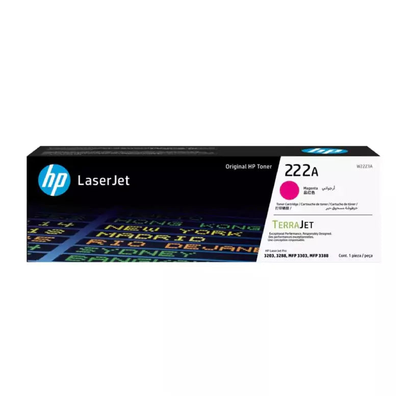 خرطوشة حبر طابعة ليزر جت الأصلية HP 222A أرجواني اللون - 1200 صفحة / خرطوشة حبر / حبر ملون أرجواني