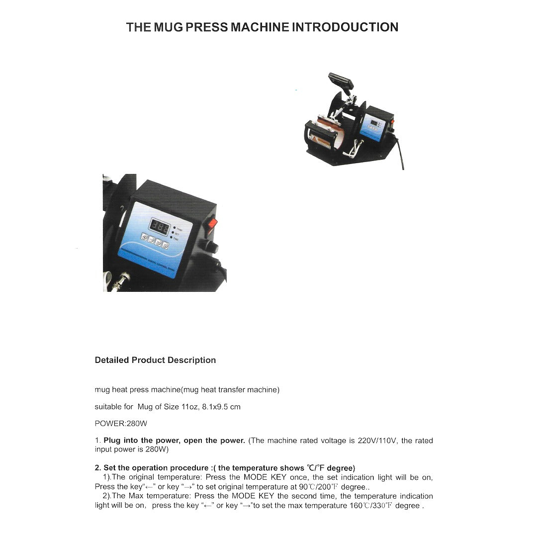 Single Sublimation Mug Heat Press Machine