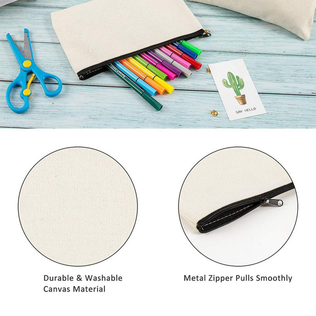 Plain Cotton Zipper Bag Medium – 4.5 in x 7 in/ Printing not Included