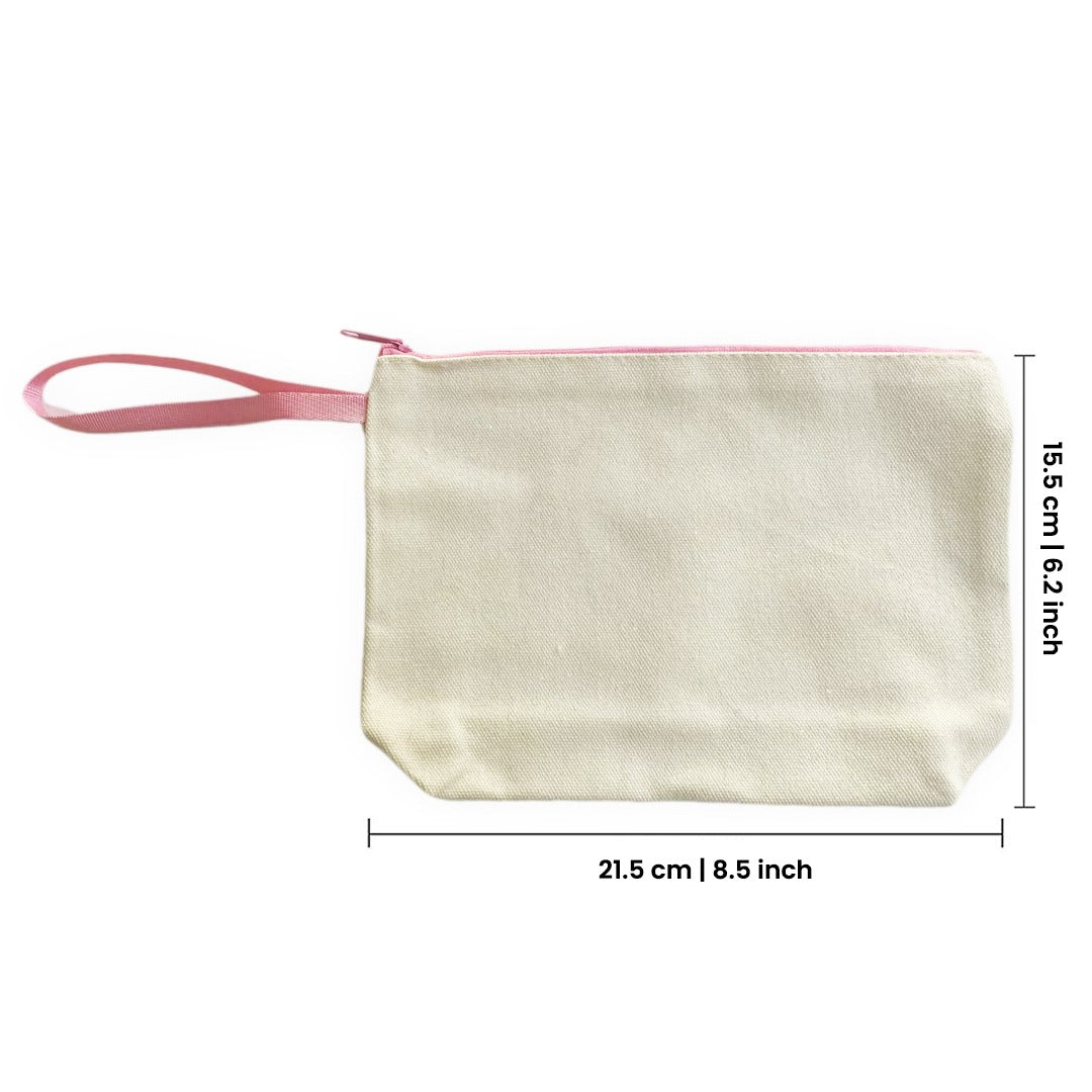 Plain Cotton Zipper Bag Large – 6.2 in x 8.5 in/ Printing not Included
