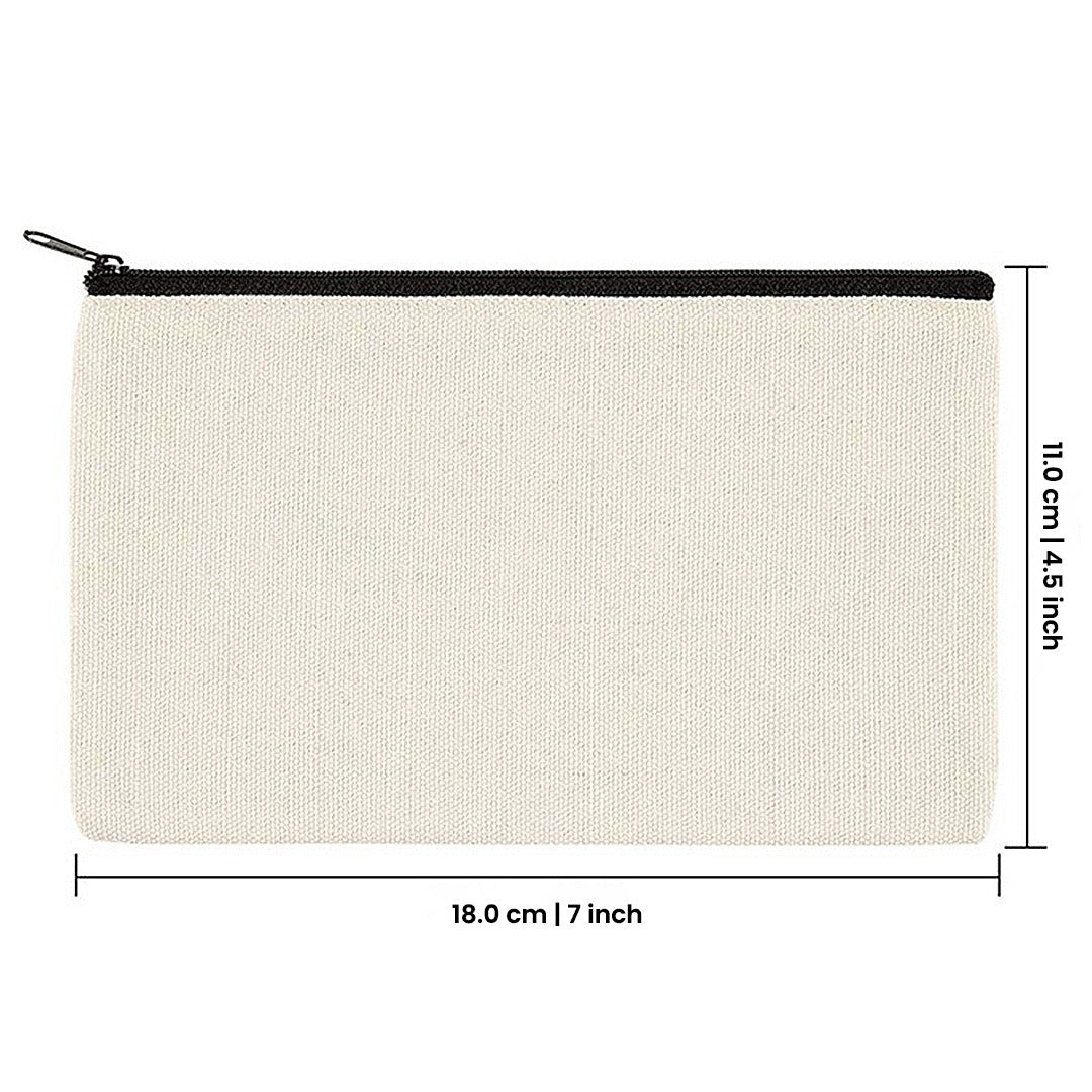 Plain Cotton Zipper Bag Medium – 4.5 in x 7 in/ Printing not Included