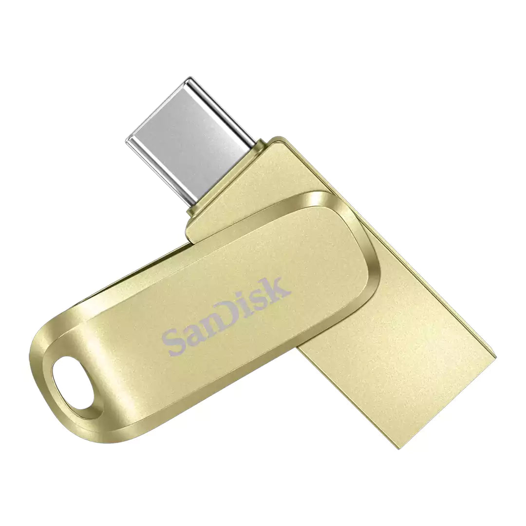 SanDisk Ultra Dual Drive Luxe Flash Drive – 256GB/ 400MB/s/ USB 3.2 Gen 1/ Type-C/ Gold