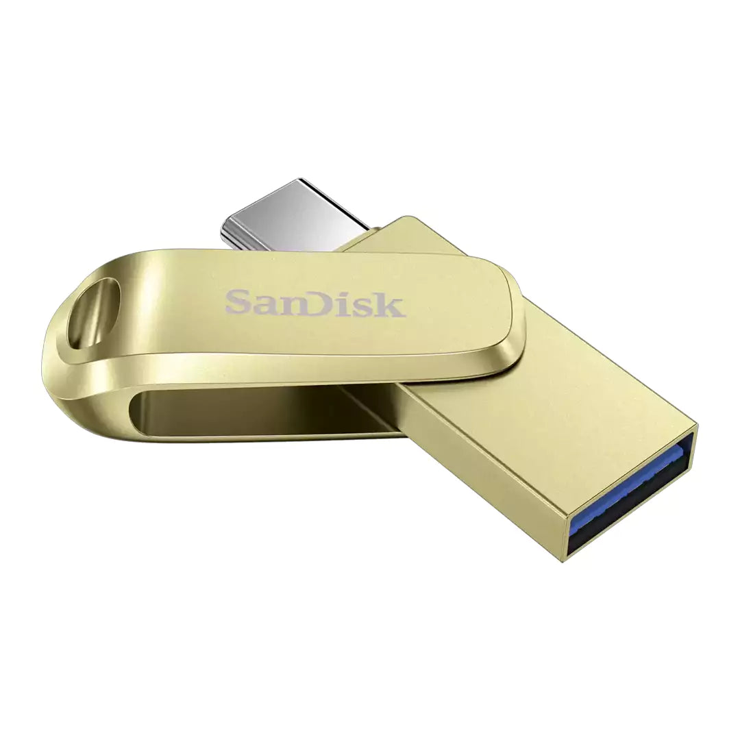 SanDisk Ultra Dual Drive Luxe Flash Drive – 256GB/ 400MB/s/ USB 3.2 Gen 1/ Type-C/ Gold