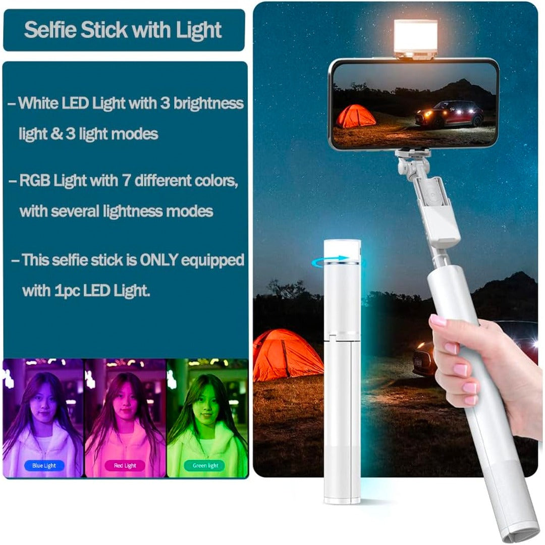 Adyss A900 Tripod Selfie Stick with Remote and RGB Light – 59 Inch
