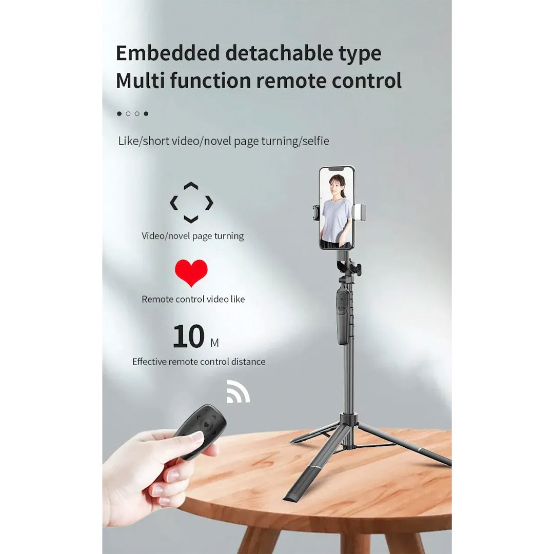 Adyss A66 Tripod Mini 3-in-1 Selfie Stick with Wireless Remote and Tripod Stand