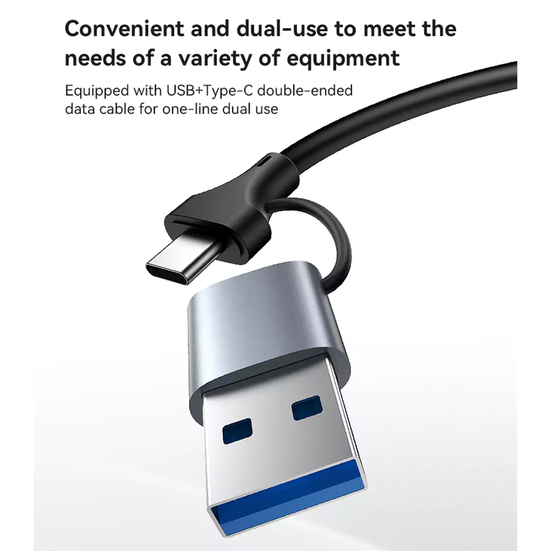 Yesido HB26 Dual-Port Network Adapter - Type-C & USB 3.0 to Gigabit Ethernet Converter