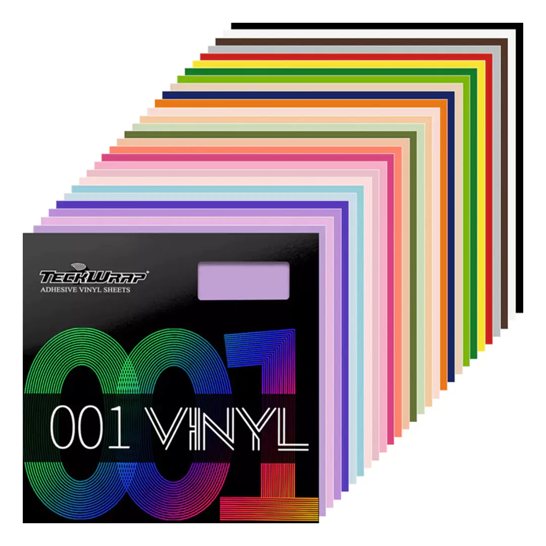 TeckWrap (001M Series) Matte Adhesive Vinyl Sheets Pack – 27 Colors/ 30.5cmx30.5cm